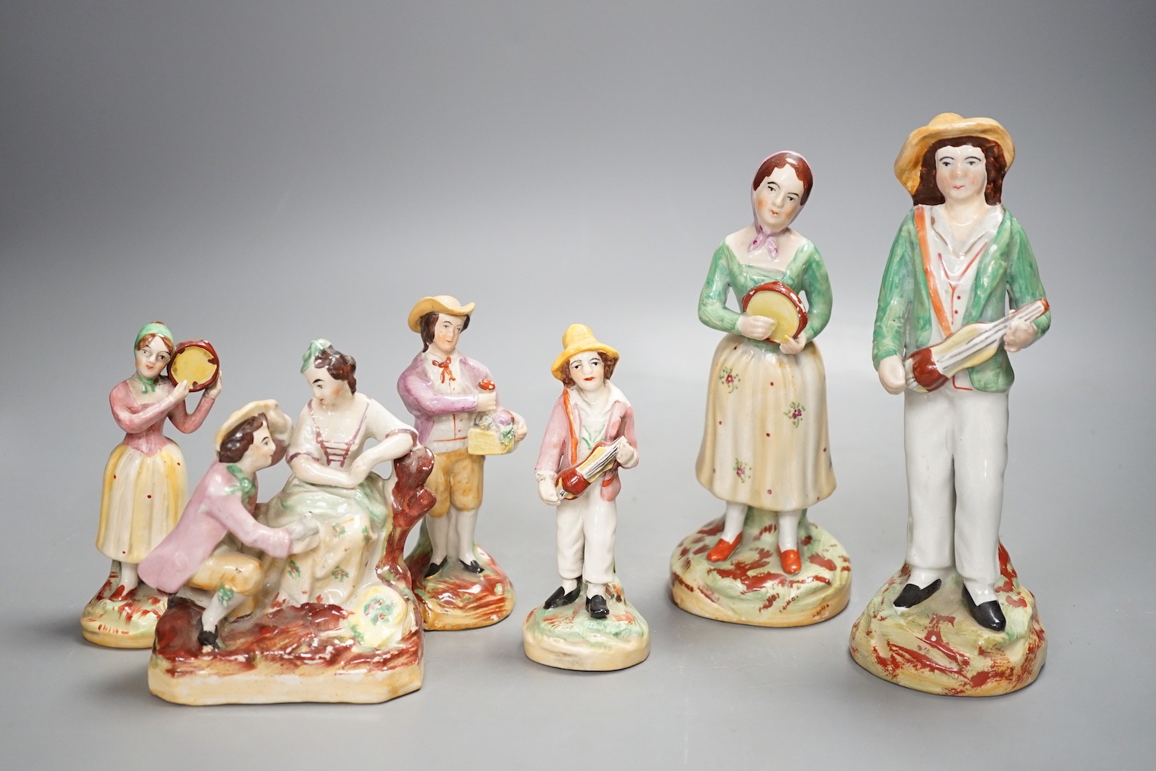 Six mid 19th century Staffordshire figures, 20cm